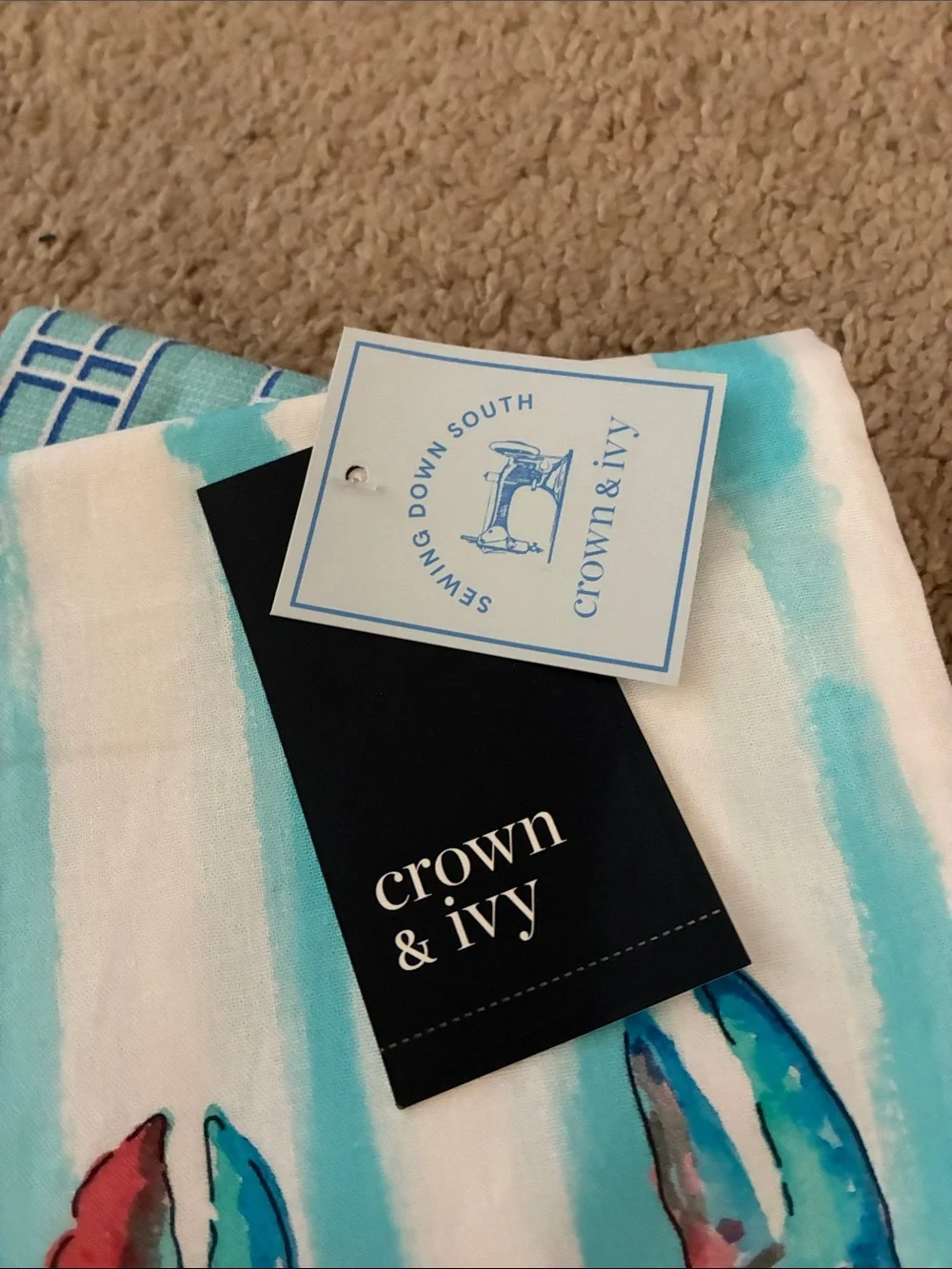 crown & ivy sewing down south dish towels and coasters